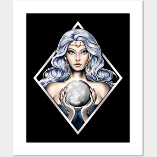 Greek Moon Goddess Nyx Posters and Art